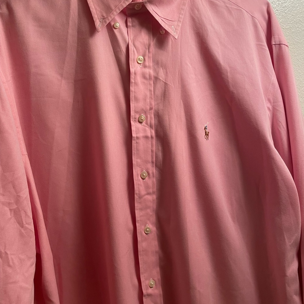 Mens Ralph Lauren custom fit Oxford polo long sleeve button down shirt xxl .Rare